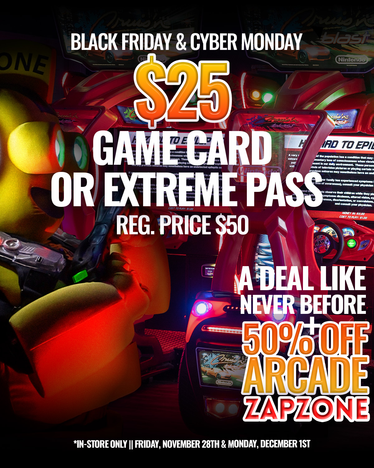 22 BFCM Promo - Pricing & Promos - Zap Zone Family Fun Centre