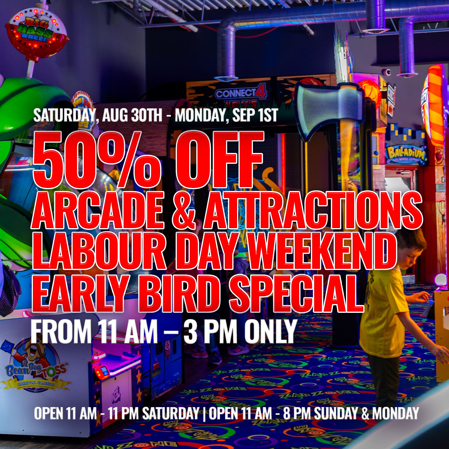 Labour Day Weekend - Labour Day Specials - Zap Zone Family Fun Centre