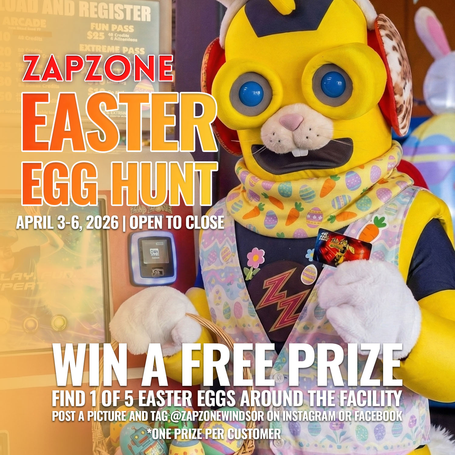 Easter Egg Hunt Promo - Easter Weekend Specials - Zap Zone Family Fun Centre