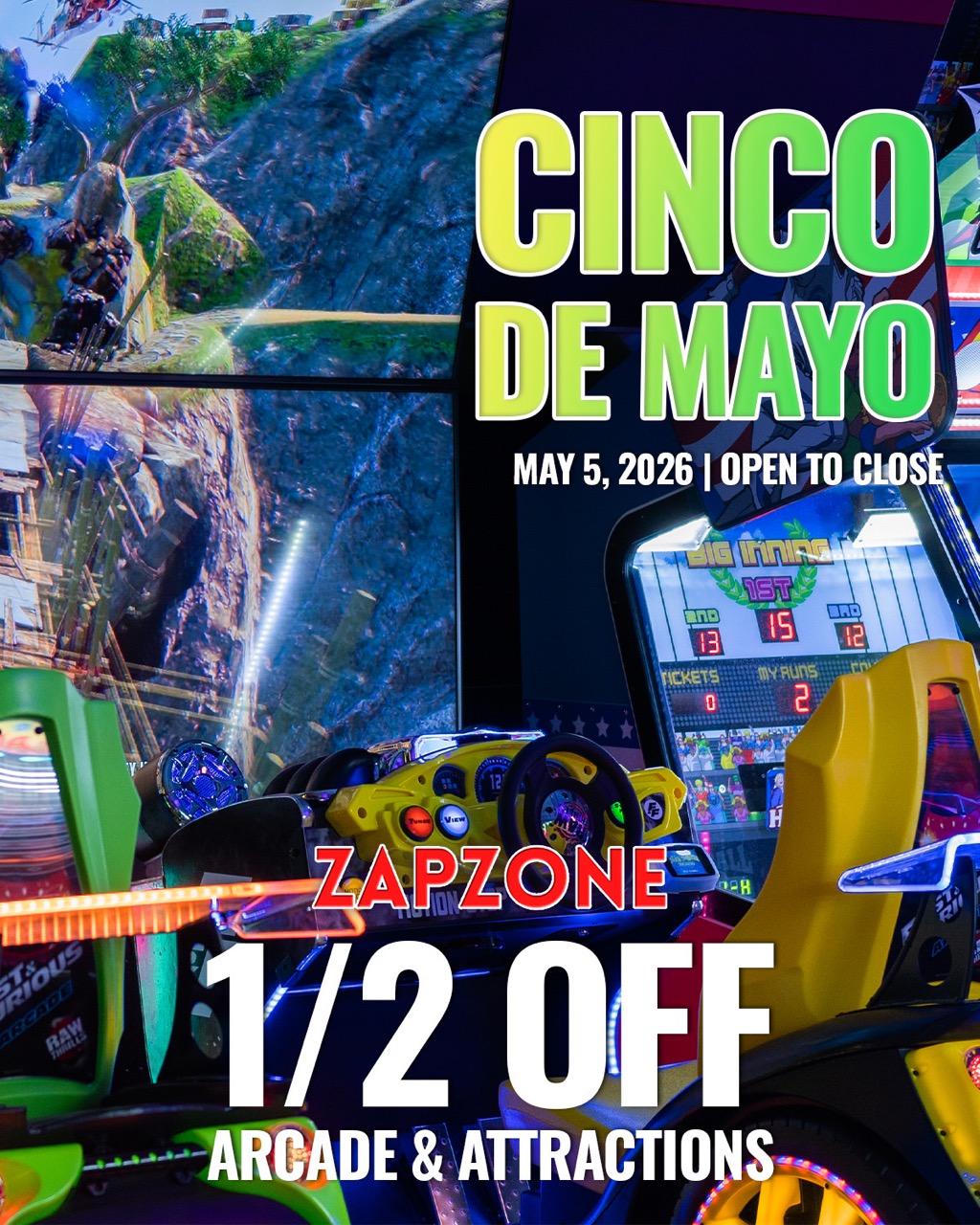 Cinco De Mayo Promo Large 1 - Pricing & Promos - Zap Zone Family Fun Centre