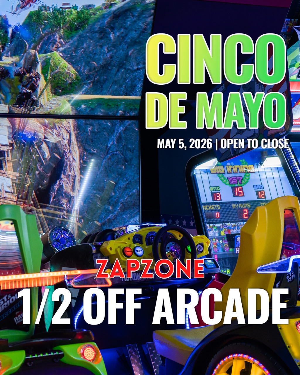Cinco De Mayo Promo Large - Pricing & Promos - Zap Zone Family Fun Centre